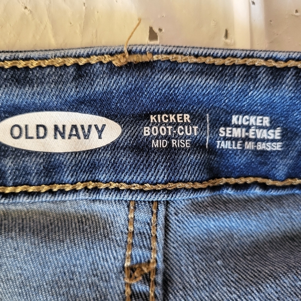Old Navy Blue Mid Rise Boot Cut Jeans, Size 4 (28) - Picture 4 of 6